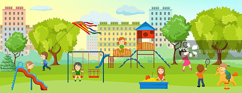 儿童游乐场组合图片素材