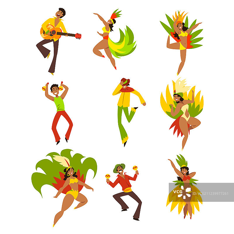 巴西狂欢节：人们跳舞和演奏音乐图片素材