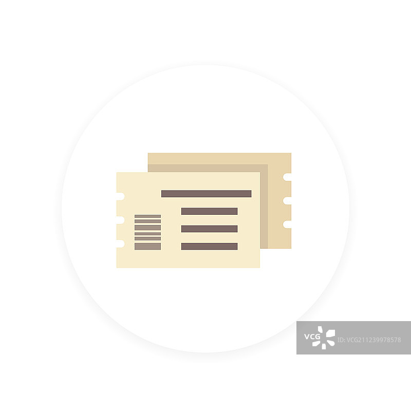 扁平风格票券图标图片素材