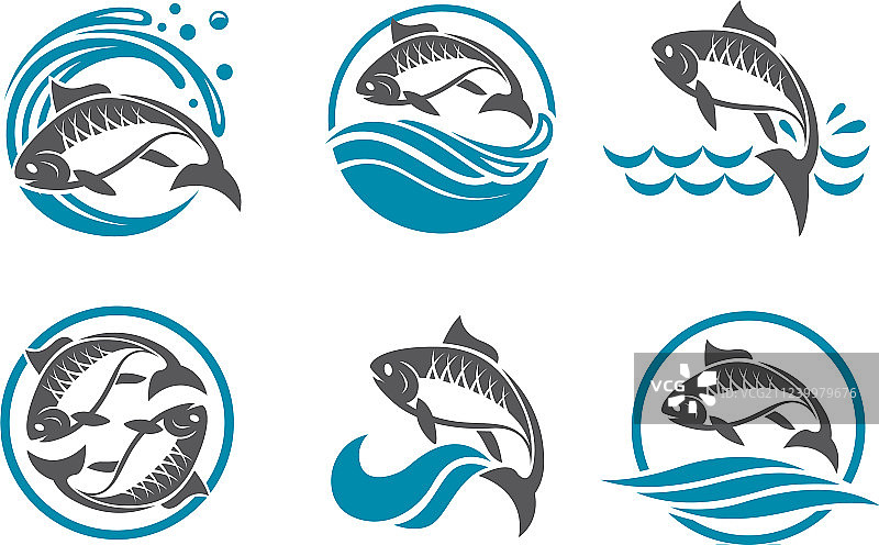 鱼类图标合集图片素材