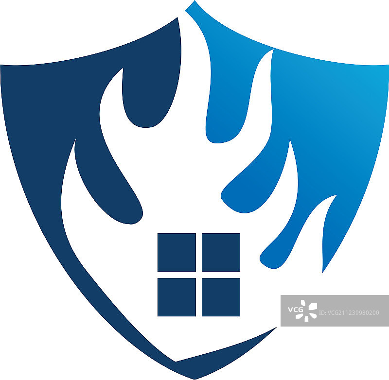 火焰盾牌logo设计模板图片素材