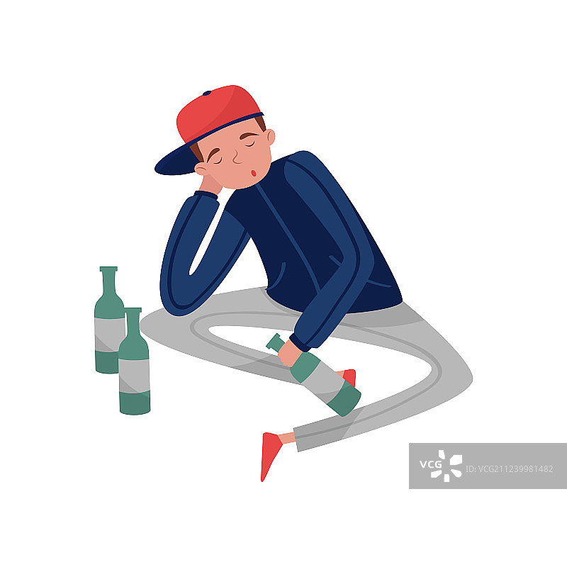 微笑的醉酒卡通人物图片素材