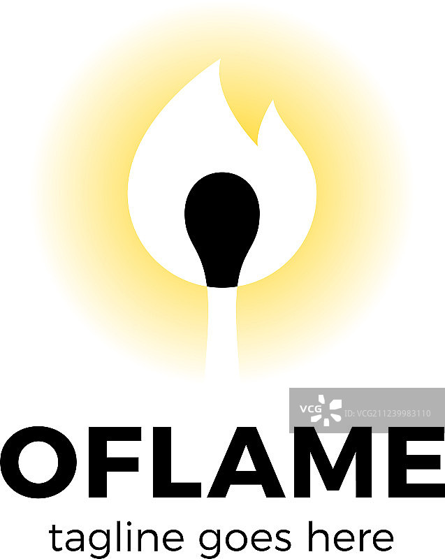 中心带火焰的字母O标志图片素材