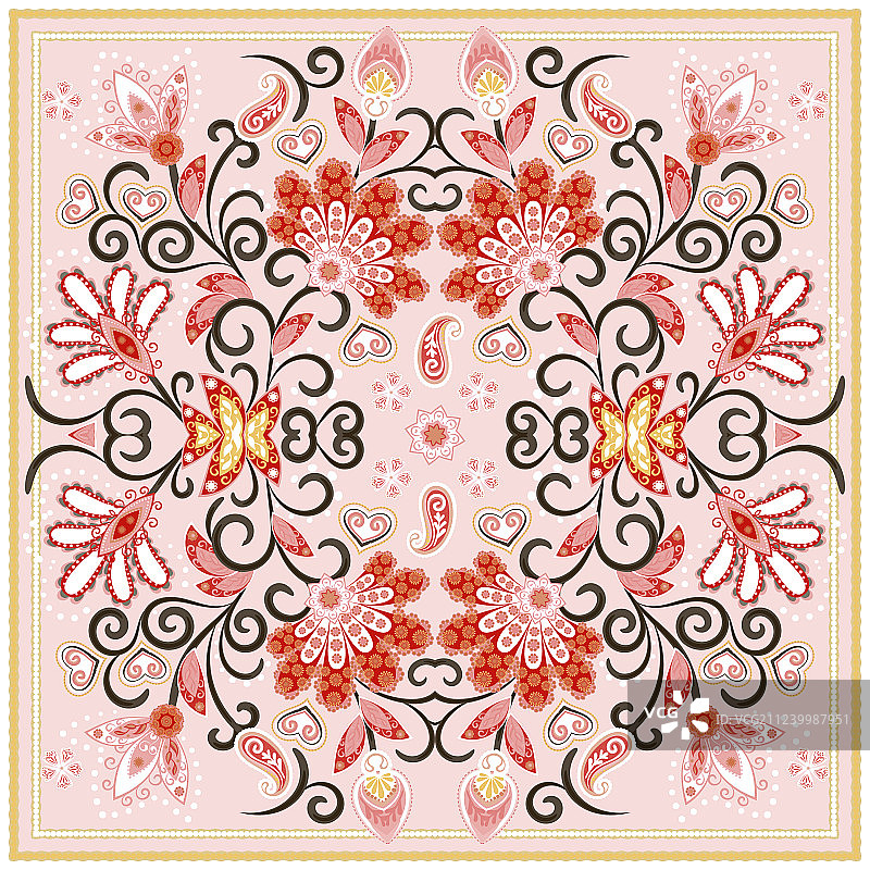 美丽的印度风情花卉桌布图片素材