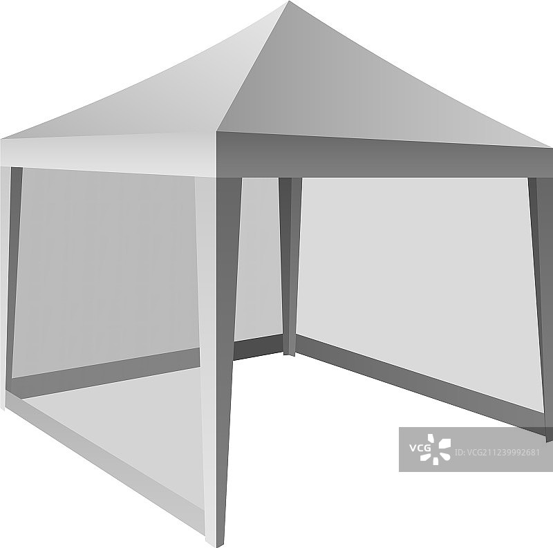 户外白色帐篷模型逼真风格图片素材