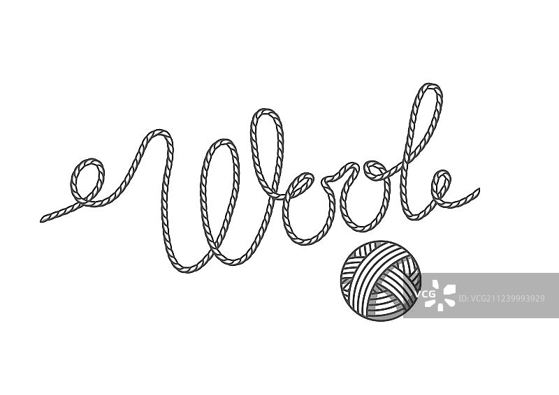 带纱线球标签的手工羊毛标志图片素材