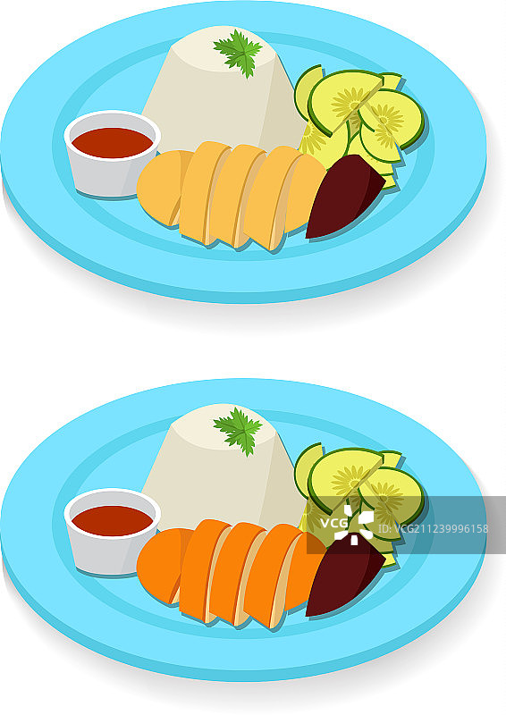 扁平风格海南鸡饭图片素材