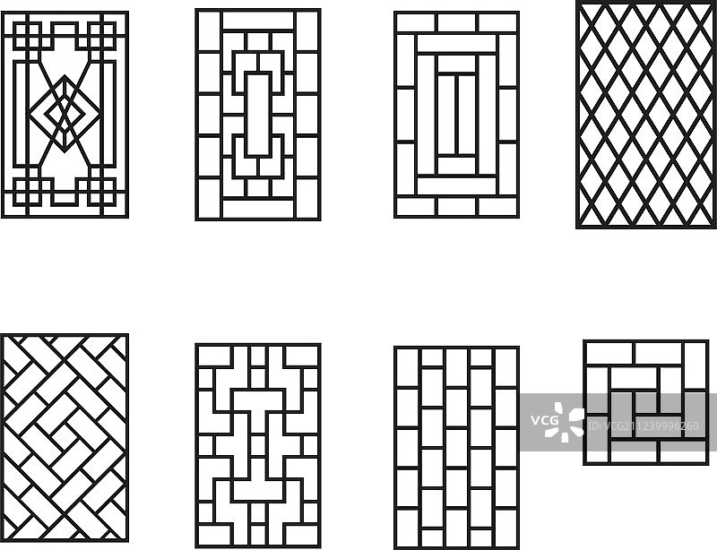中式窗框图案合集图片素材