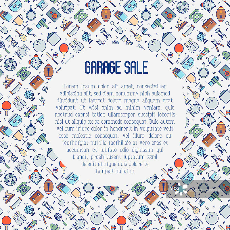车库旧货出售或跳蚤市场概念图片素材