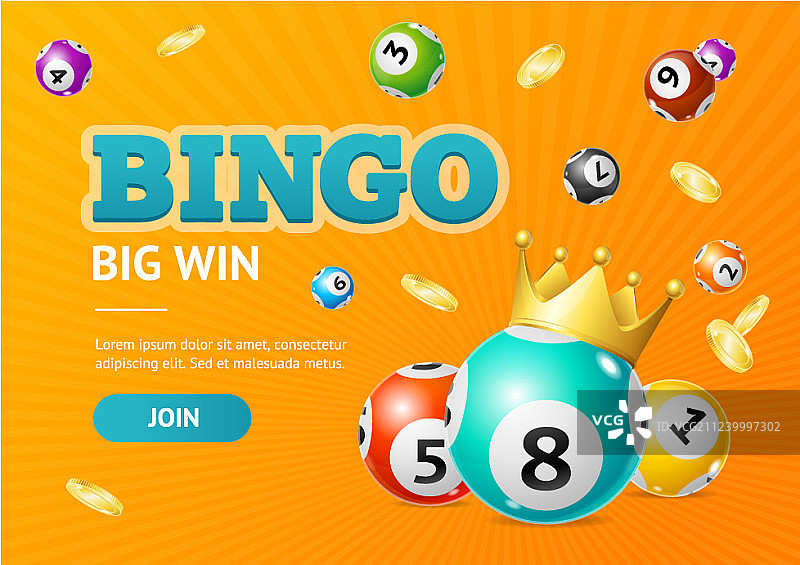 3D彩票宾果游戏大奖概念图片素材