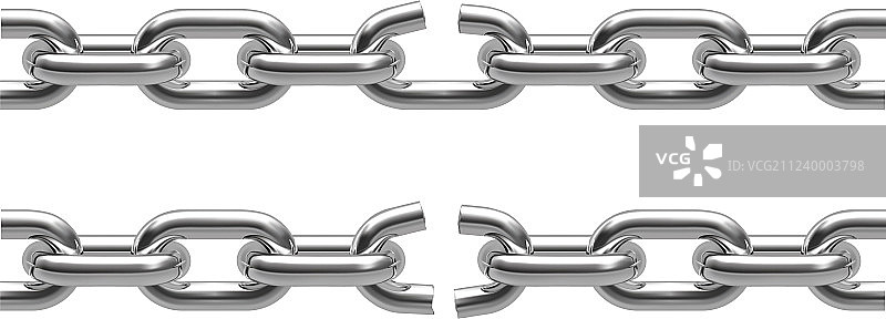 断裂的链条（3D模型）图片素材