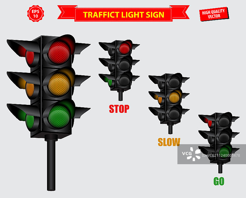 逼真的交通信号灯图片素材