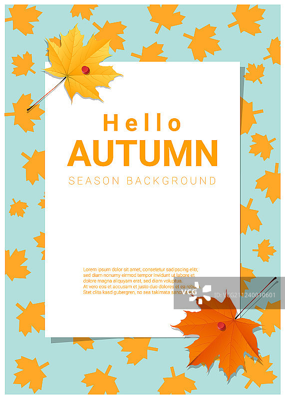 秋季主题背景上的空白海报图片素材