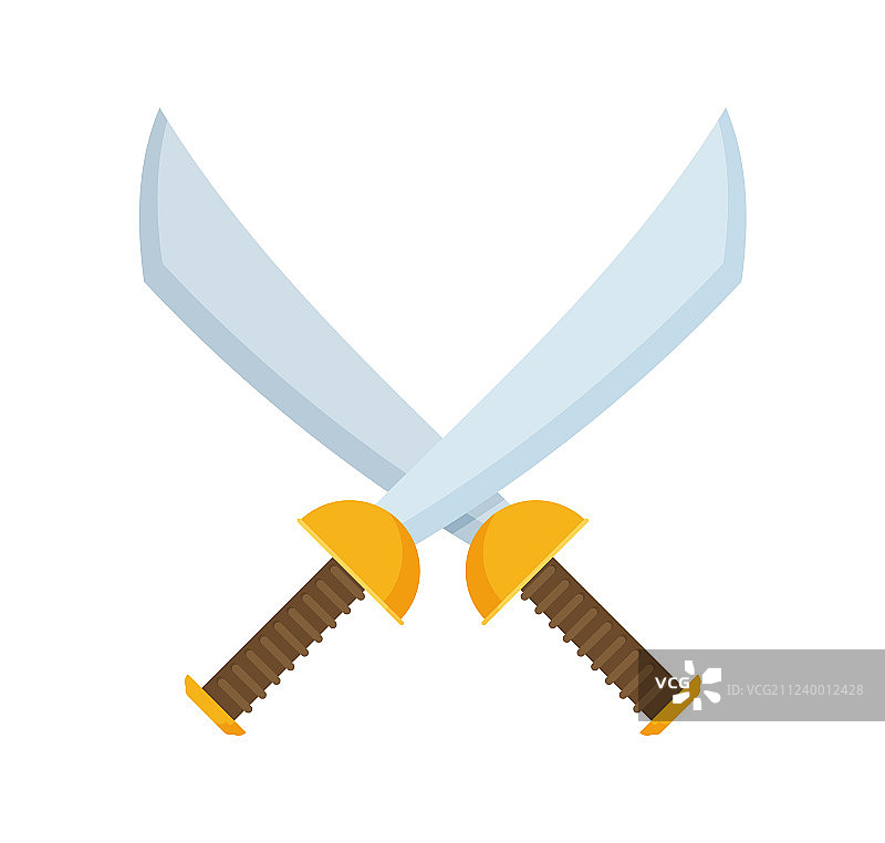 交叉的海盗弯刀图标图片素材