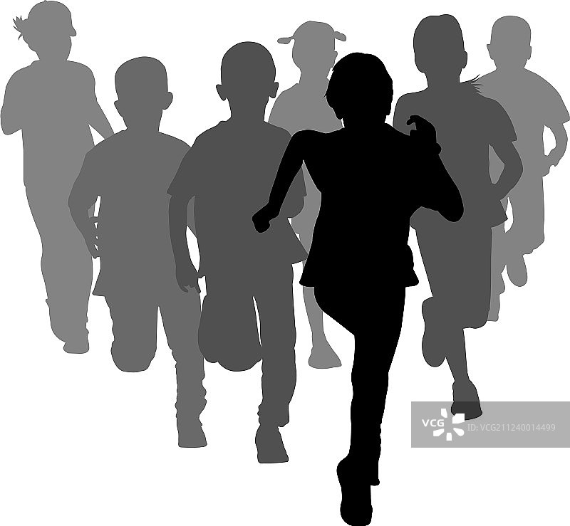 奔跑的学龄前儿童图片素材