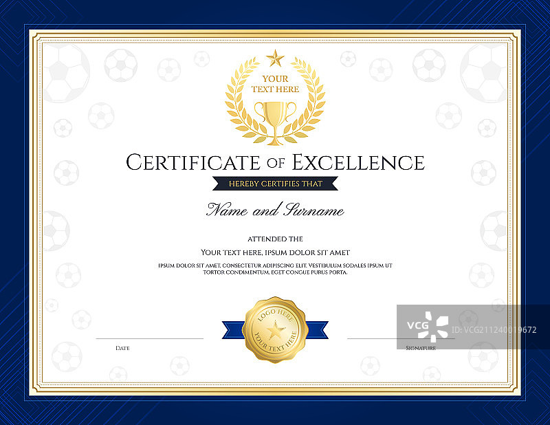 运动主题卓越认证模板图片素材