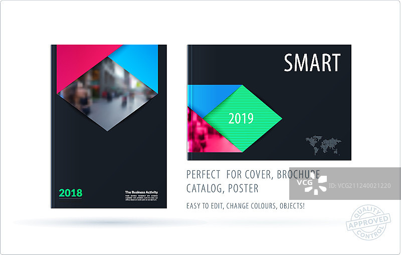 宣传册矩形彩色模板设计图片素材