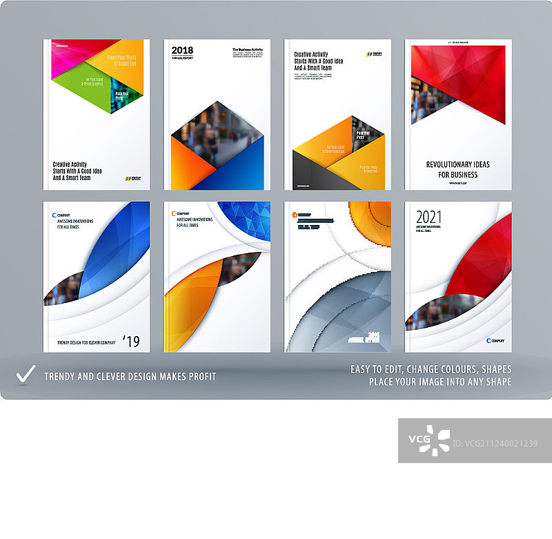 宣传册矩形彩色模板设计图片素材