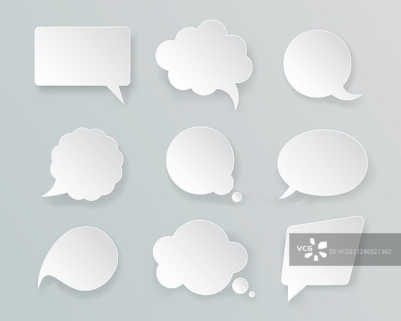 白色复古对话气泡样机图片素材
