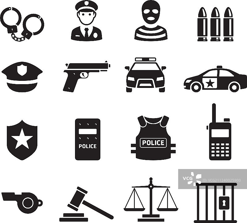 警用图标合集图片素材