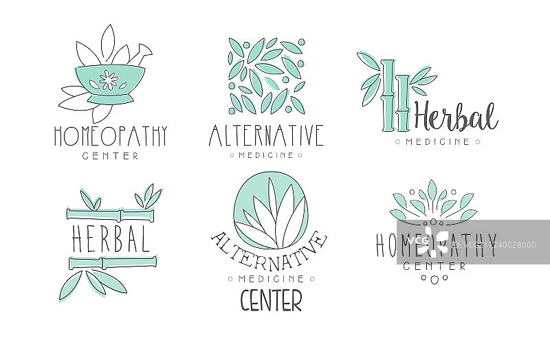 替代医学草药标志设计图片素材