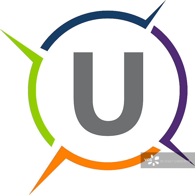 协同解决方案流程字母U图片素材