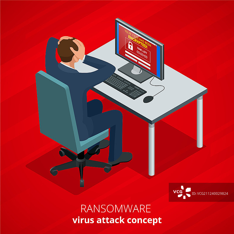 勒索软件恶意软件阻止访问图片素材