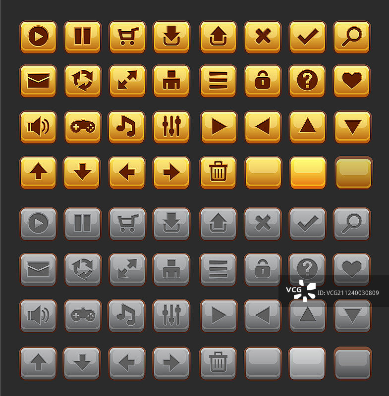 游戏按钮GUI素材包图片素材