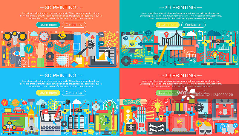 立体3D打印与建模概念图片素材