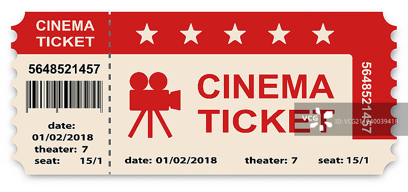 白色背景上的电影票图片素材