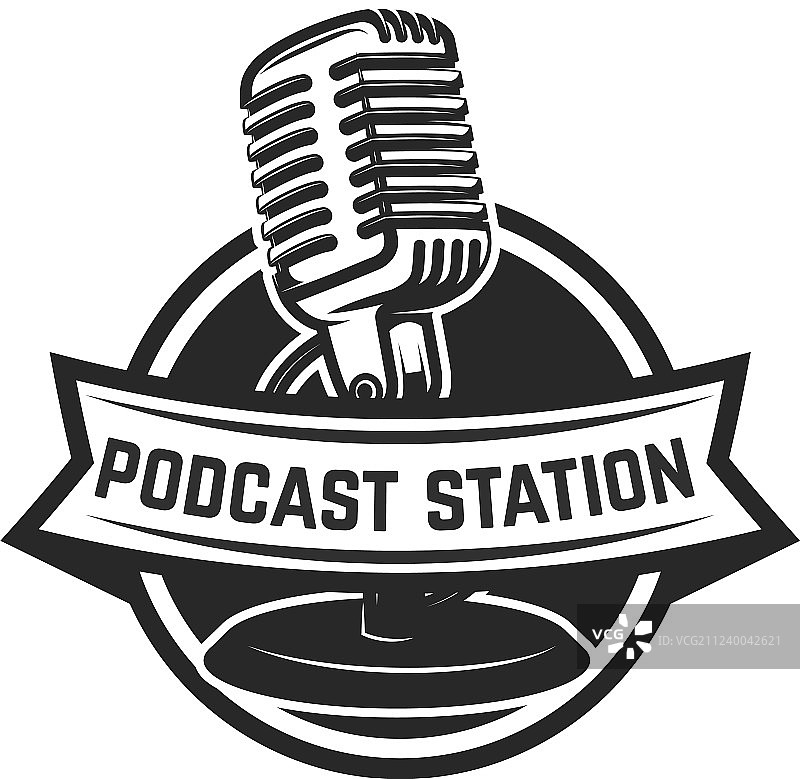 复古播客站标志模板图片素材