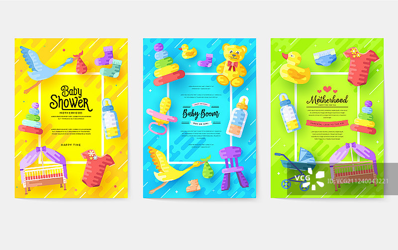 母乳喂养周信息卡片儿童套装图片素材