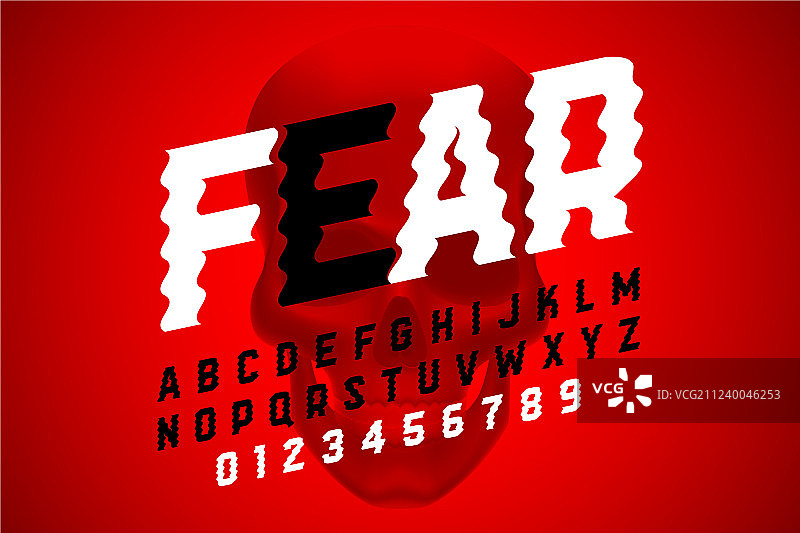 万圣节风格颤抖字体设计字母图片素材