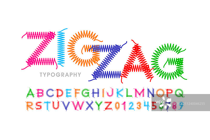 锯齿形字体缝线刺绣字体图片素材