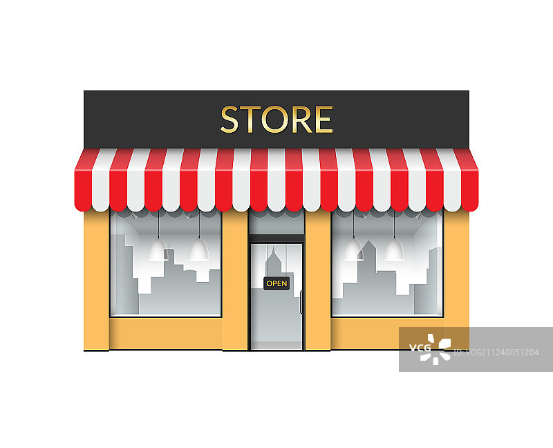 带空展示柜的商店门面图片素材