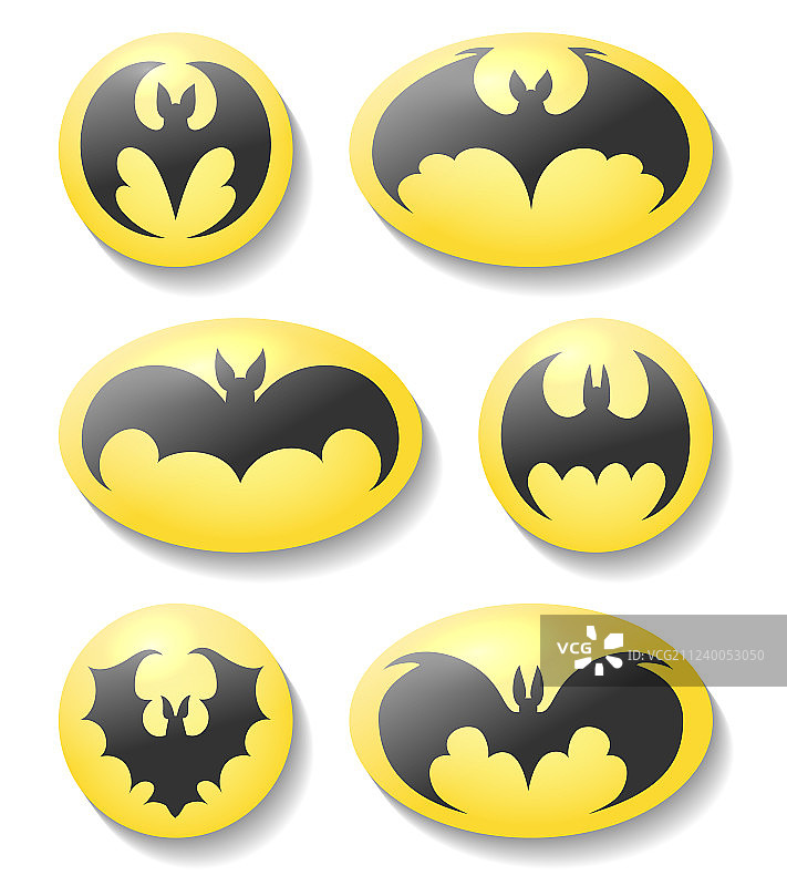 蝙蝠按钮套装图片素材