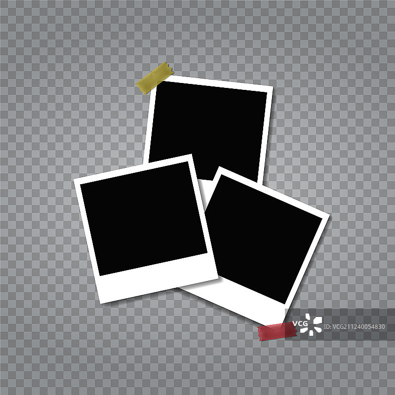 复古相框和胶带组合图片素材