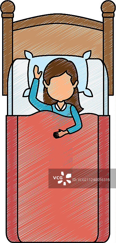 女人在床上睡觉图片素材