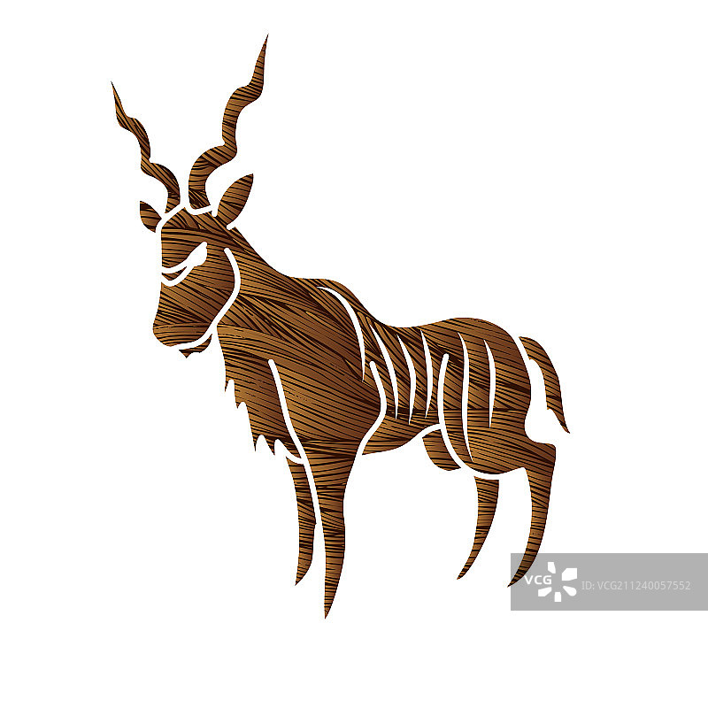 站立捻角羚图形图片素材