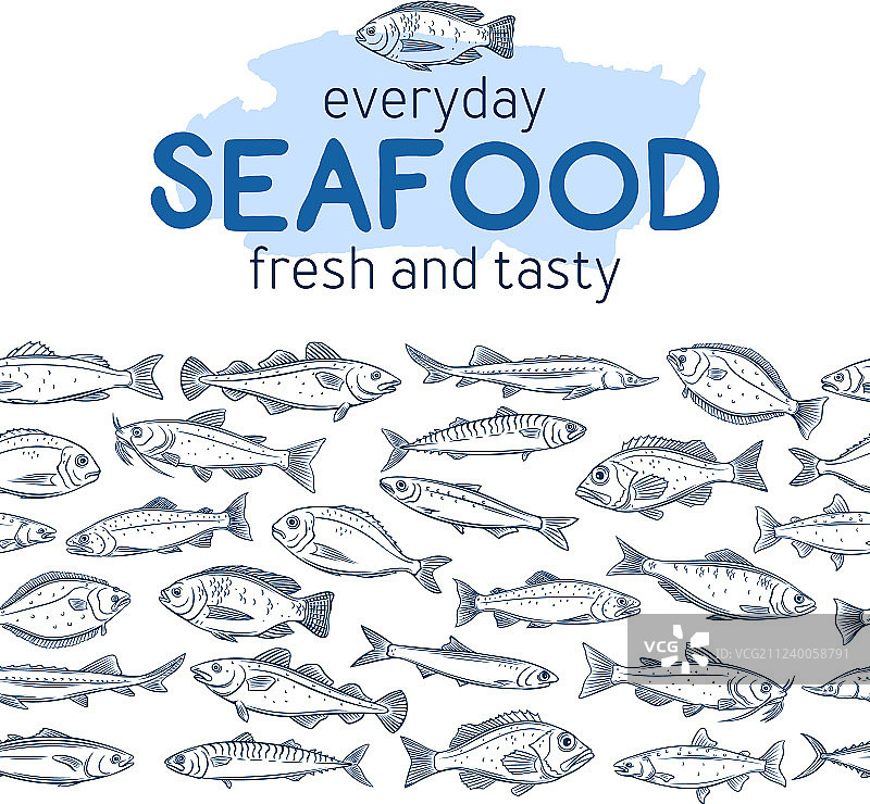 无缝鱼边框图片素材