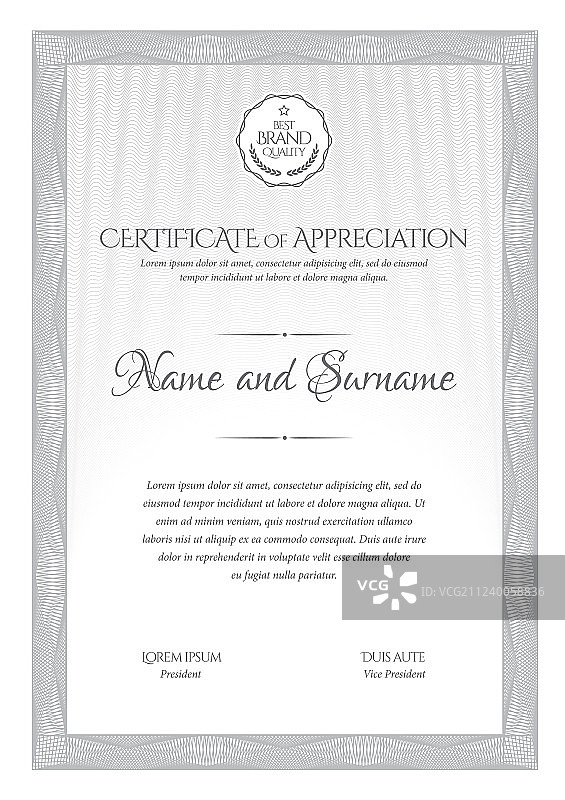 文凭货币边框证书模板图片素材