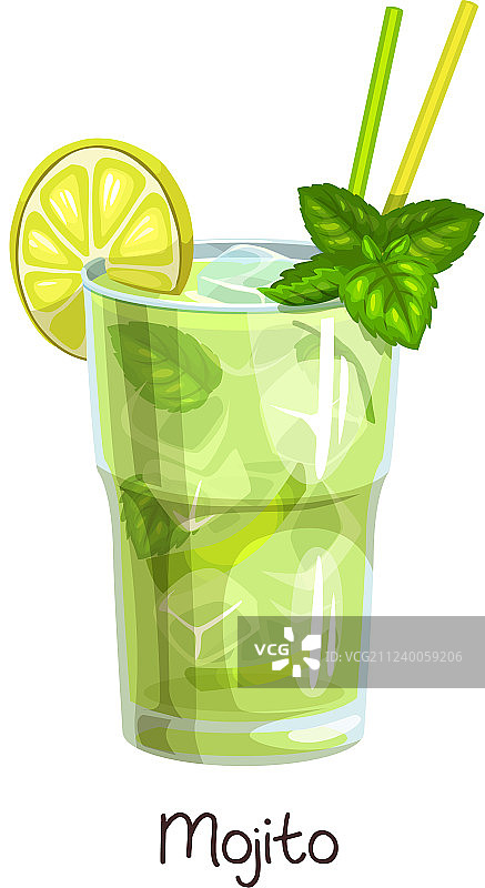 玻璃莫吉托鸡尾酒图片素材