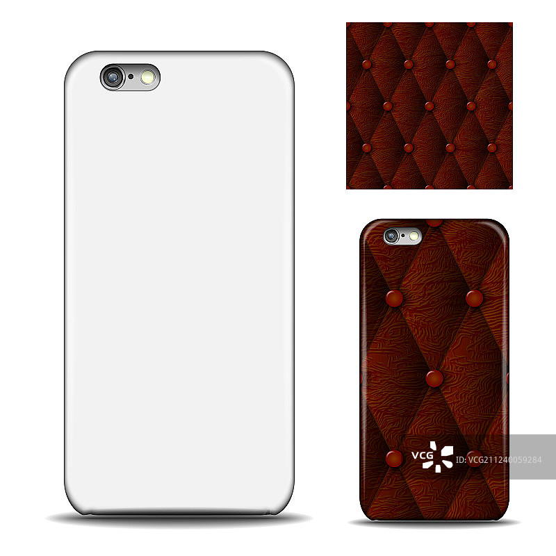 智能手机皮革保护套背面图片素材