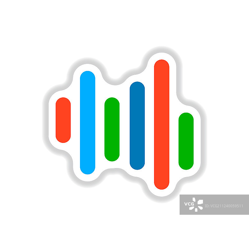 声音和音频彩色标签设计图片素材