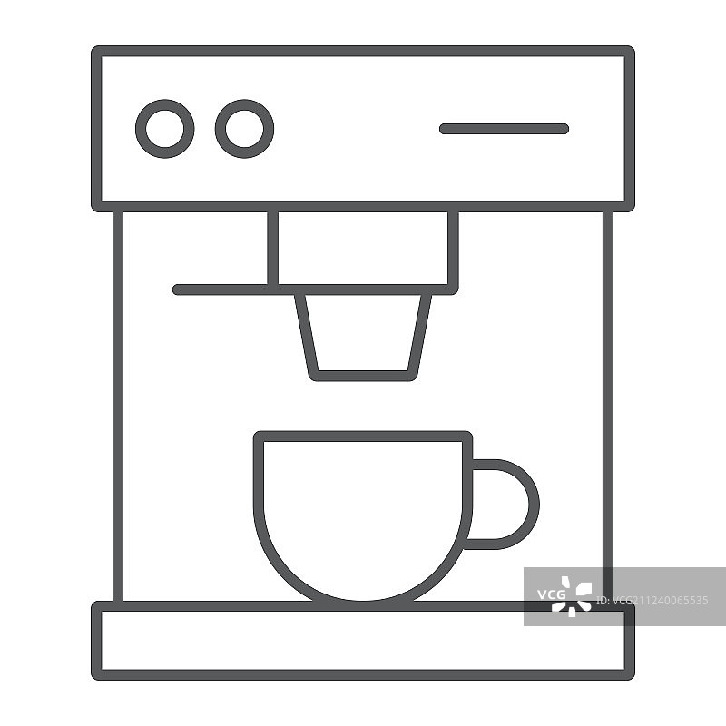 咖啡机细线图标饮品和浓缩咖啡图片素材