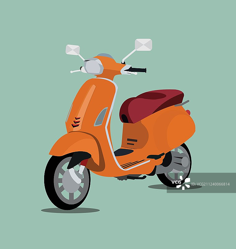 橙色滑板车3D模型图片素材