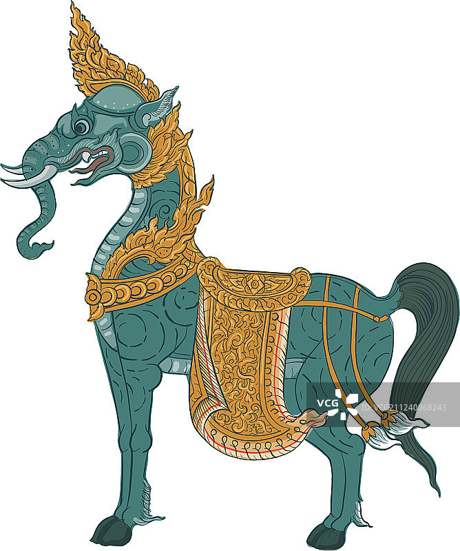 泰国传统绘画中的动物泰国纹身矢量图图片素材