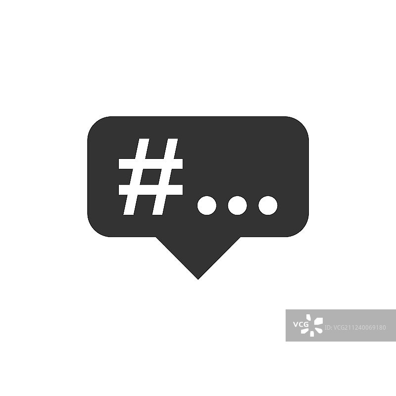 扁平风格的#字图标，社交媒体营销图片素材