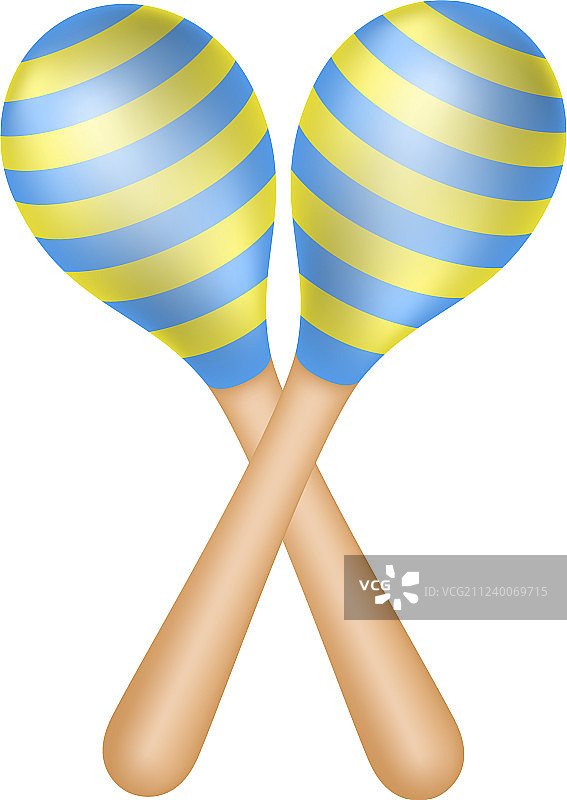 蓝黄色设计的沙槌图片素材