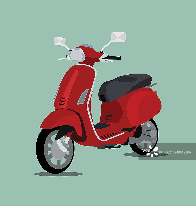 红色3D滑板车图片素材